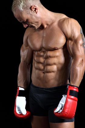 A muscular martial artist